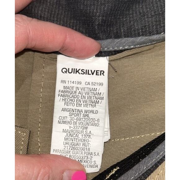 Quicksilver Amphibian Men’s Shorts Khaki Brown Size 42 X 9 | 4 Way Stretch Chino - Picture 5 of 13